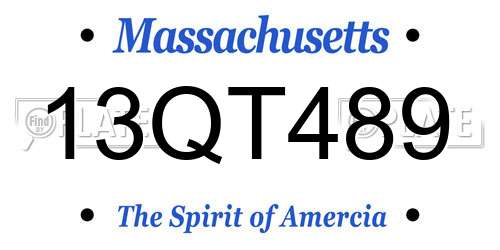 13QT489 Massachusetts License Plate