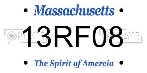 13RF08 Massachusetts License Plate