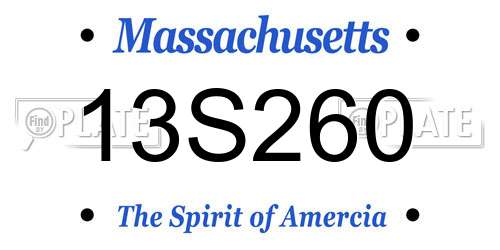 13S260 Massachusetts License Plate