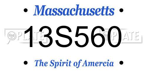 13S560 Massachusetts License Plate
