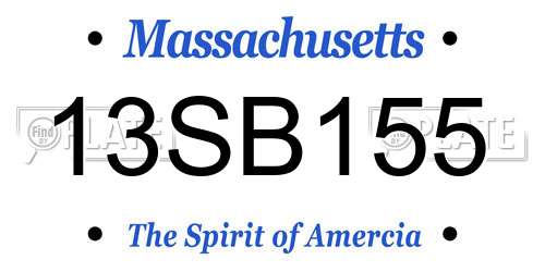 13SB155 Massachusetts License Plate