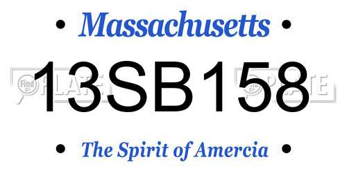 13SB158 Massachusetts License Plate
