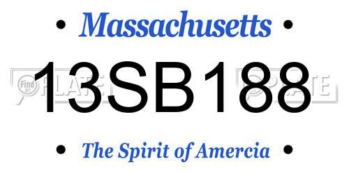 13SB188 Massachusetts License Plate