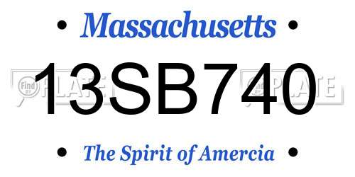13SB740 Massachusetts License Plate