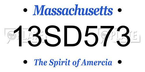 13SD573 Massachusetts License Plate