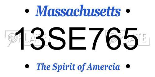 13SE765 Massachusetts License Plate