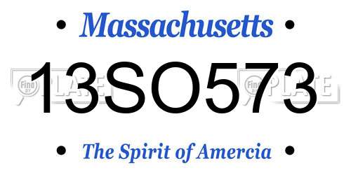 13SO573 Massachusetts License Plate