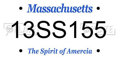 13SS155 Massachusetts License Plate