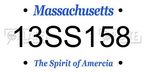 13SS158 Massachusetts License Plate