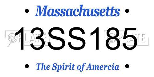 13SS185 Massachusetts License Plate
