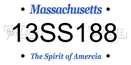 13SS188 Massachusetts License Plate