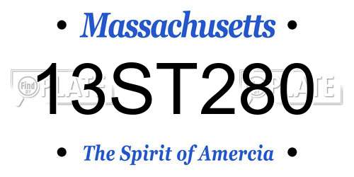 13ST280 Massachusetts License Plate