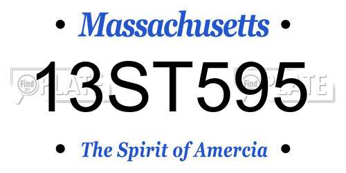 13ST595 Massachusetts License Plate