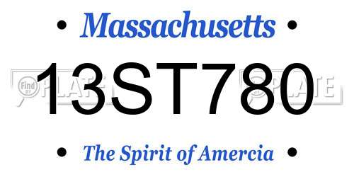 13ST780 Massachusetts License Plate