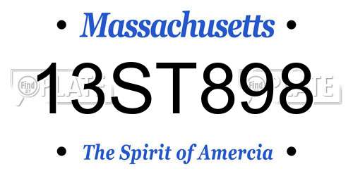 13ST898 Massachusetts License Plate