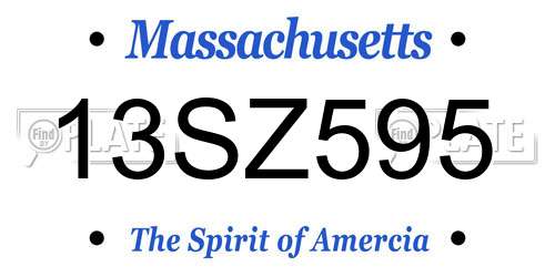 13SZ595 Massachusetts License Plate