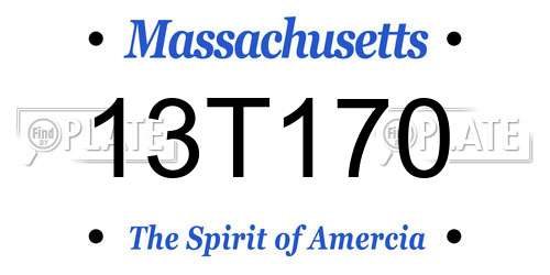 13T170 Massachusetts License Plate