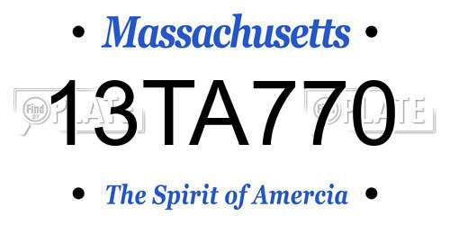 13TA770 Massachusetts License Plate