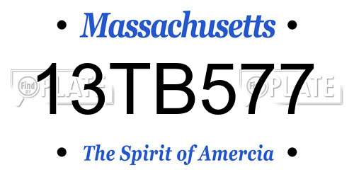 13TB577 Massachusetts License Plate