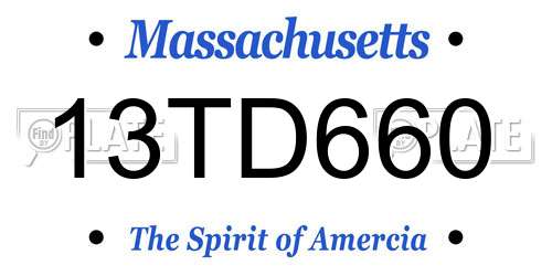 13TD660 Massachusetts License Plate