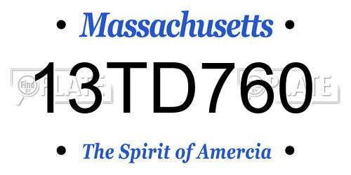 13TD760 Massachusetts License Plate