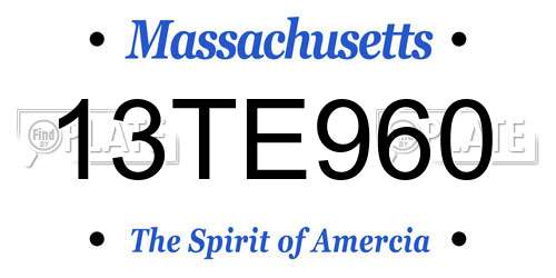 13TE960 Massachusetts License Plate