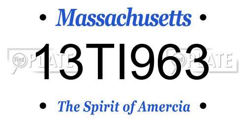 13TI963 Massachusetts License Plate