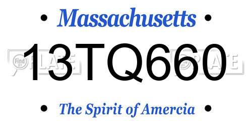 13TQ660 Massachusetts License Plate