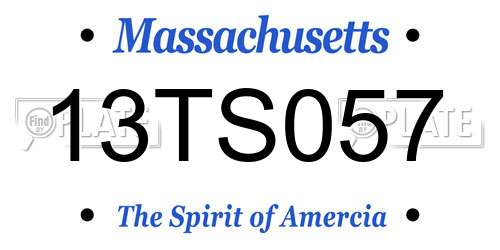 13TS057 Massachusetts License Plate