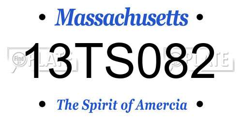 13TS082 Massachusetts License Plate