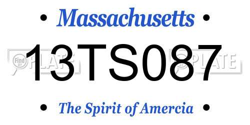 13TS087 Massachusetts License Plate