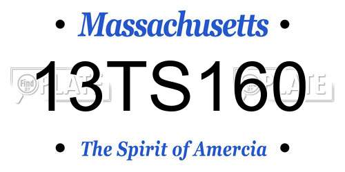 13TS160 Massachusetts License Plate