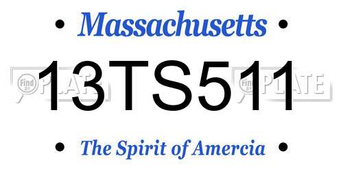 13TS511 Massachusetts License Plate