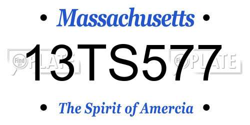 13TS577 Massachusetts License Plate