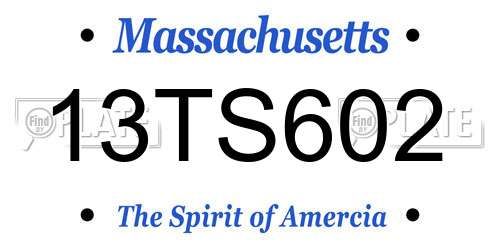 13TS602 Massachusetts License Plate