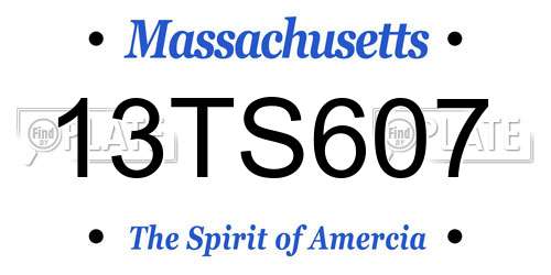 13TS607 Massachusetts License Plate