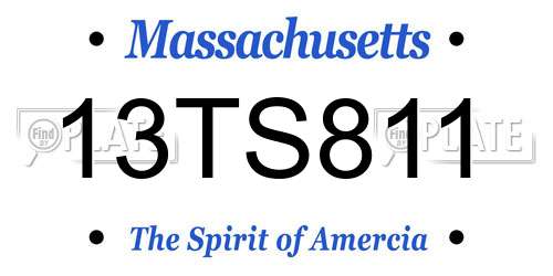 13TS811 Massachusetts License Plate