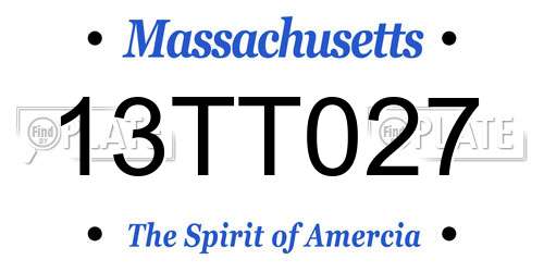 13TT027 Massachusetts License Plate