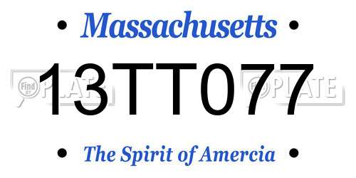 13TT077 Massachusetts License Plate