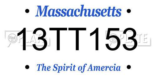 13TT153 Massachusetts License Plate