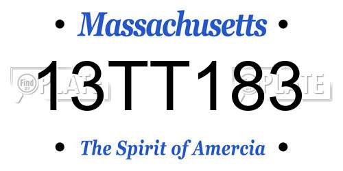 13TT183 Massachusetts License Plate