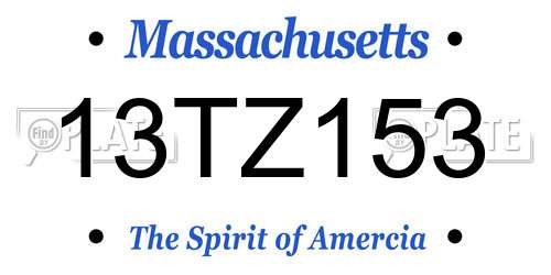 13TZ153 Massachusetts License Plate