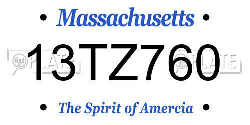 13TZ760 Massachusetts License Plate
