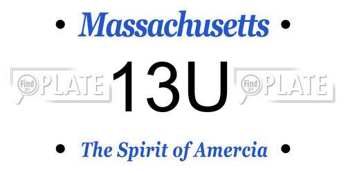 13U Massachusetts License Plate