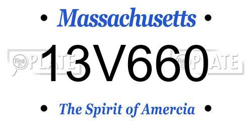 13V660 Massachusetts License Plate