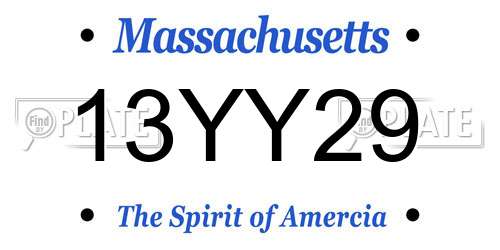 13YY29 Massachusetts License Plate