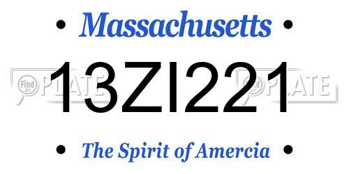 13ZI221 Massachusetts License Plate