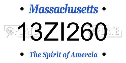 13ZI260 Massachusetts License Plate