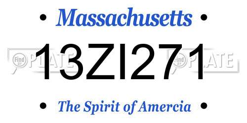 13ZI271 Massachusetts License Plate