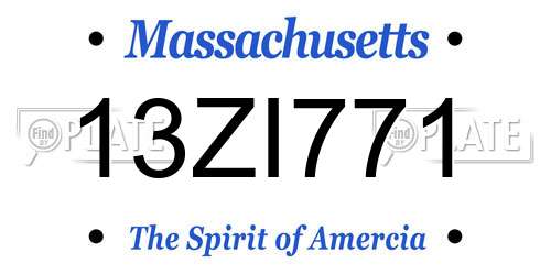 13ZI771 Massachusetts License Plate